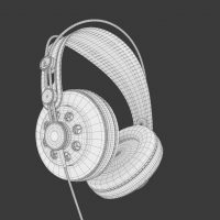 Słuchawki, model 3D, siatka/wireframe