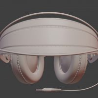 Słuchawki, model 3D, matcap
