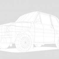 Fiat 126p - siatka modelu 3D