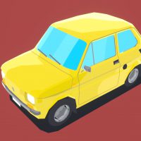 Mały Fiat w kolorze żółtym